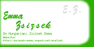 emma zsizsek business card